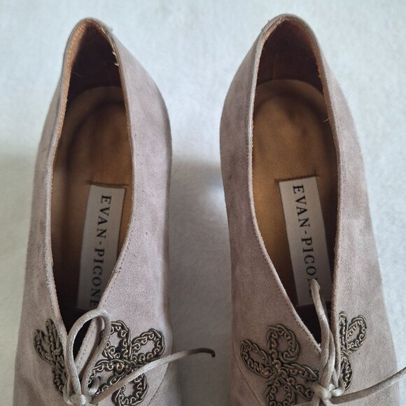 💙 Ivan Picone Embroidered Retro Style Suede Leather Size 10 Fall Preppy - Picture 7 of 8